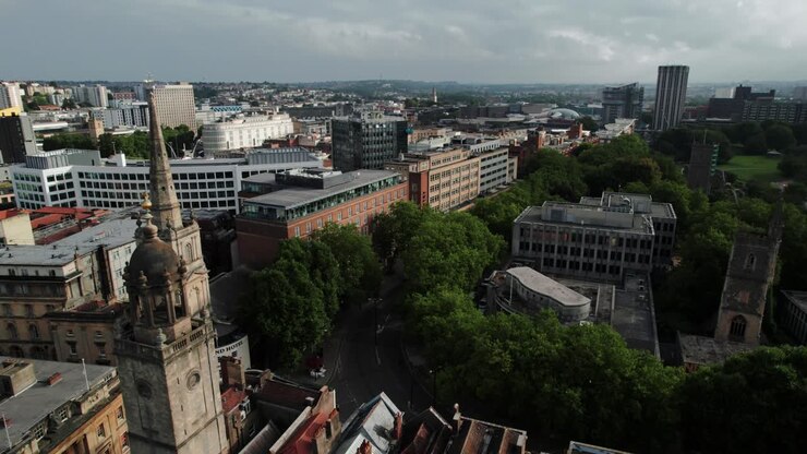 drone of Bristol England UK Aerial Churches and Buildings
