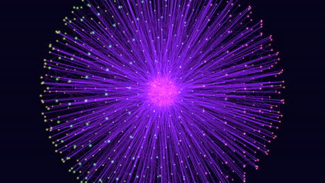 vibrant burst of purple and pink light particles in circular formation