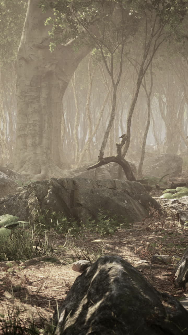 camino del bosque de niebla