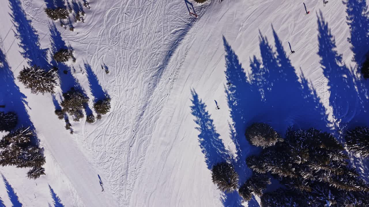 Snow-covered slopes in the Carpathians of Bulgaria during winter