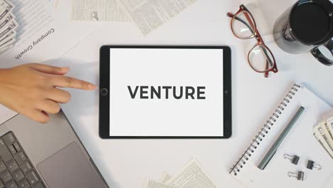 venture displaying on a tablet screen