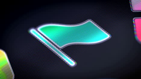 Flag icon on the screen. Looping.