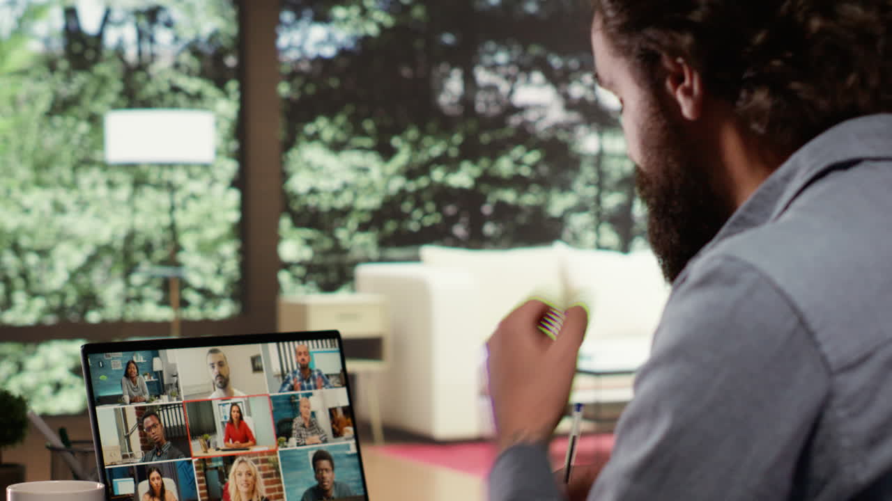 Chief executive officer interacts with creditors via videocall
