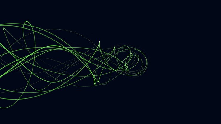 Linee verdi vorticose dinamiche nello spazio oscuro