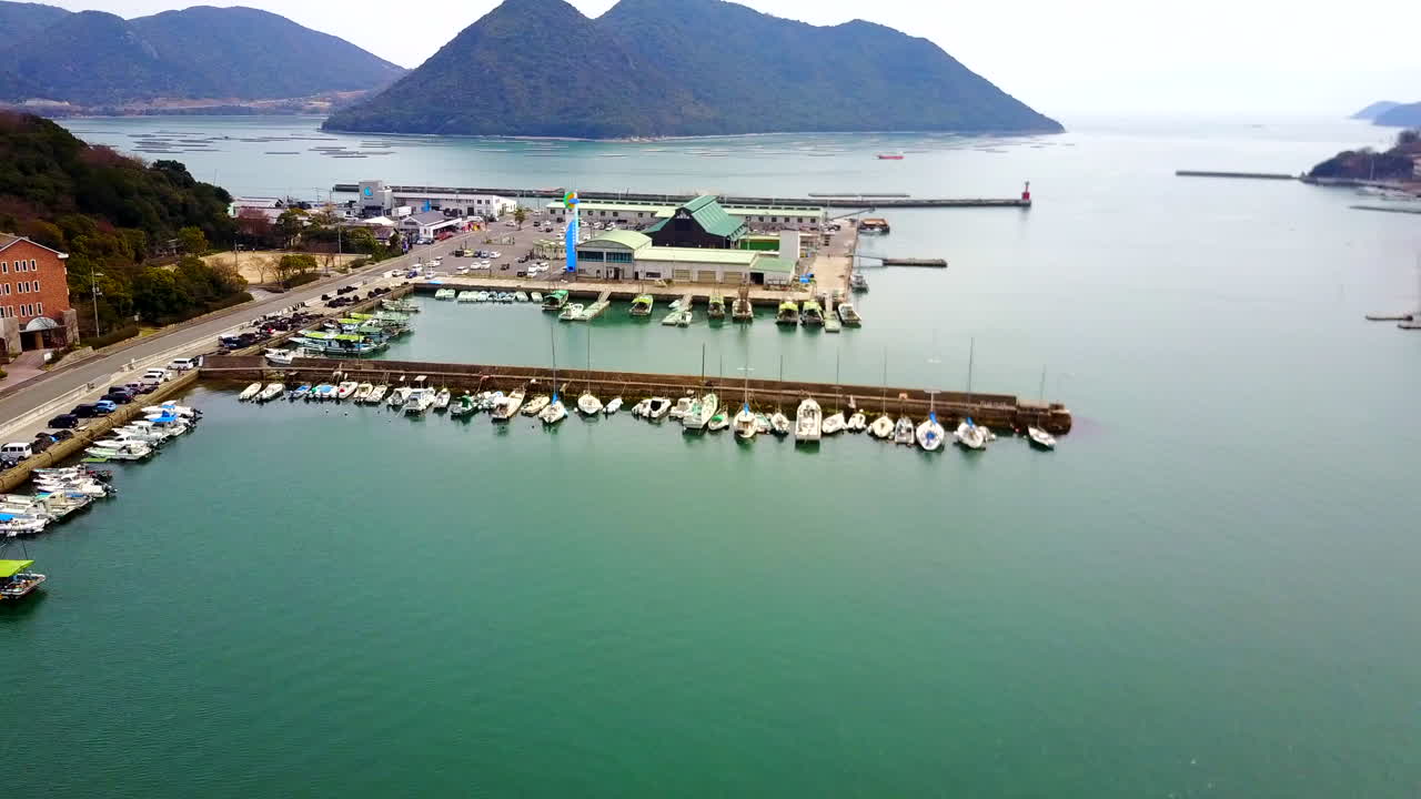 일본 오카야마의 비젠 히나세 (bizen hinase) 의 공중 촬영