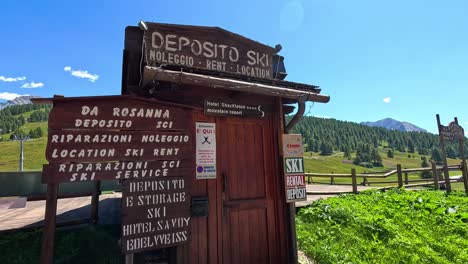 ski rental shop in scenic piedmont, italy