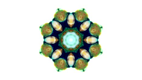 movimiento de caleidoscopio abstracto: círculos geométricos y formas de estrellas