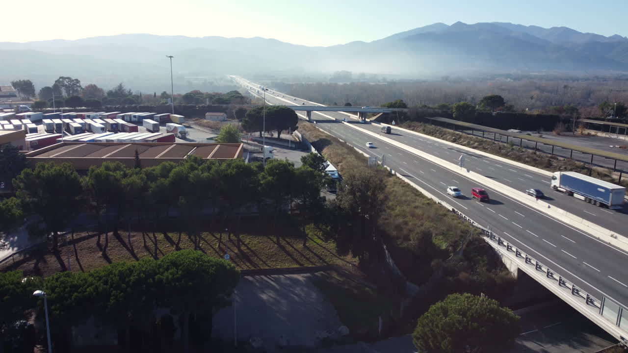 Highway Overpass with Surrounding Landscape