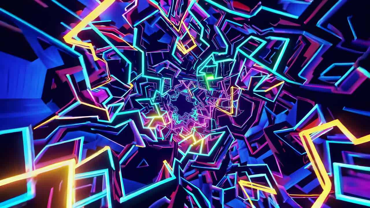 túnel de neón brillante