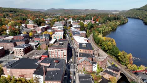 Aerial Brattleboro Vermont with Connecticut River