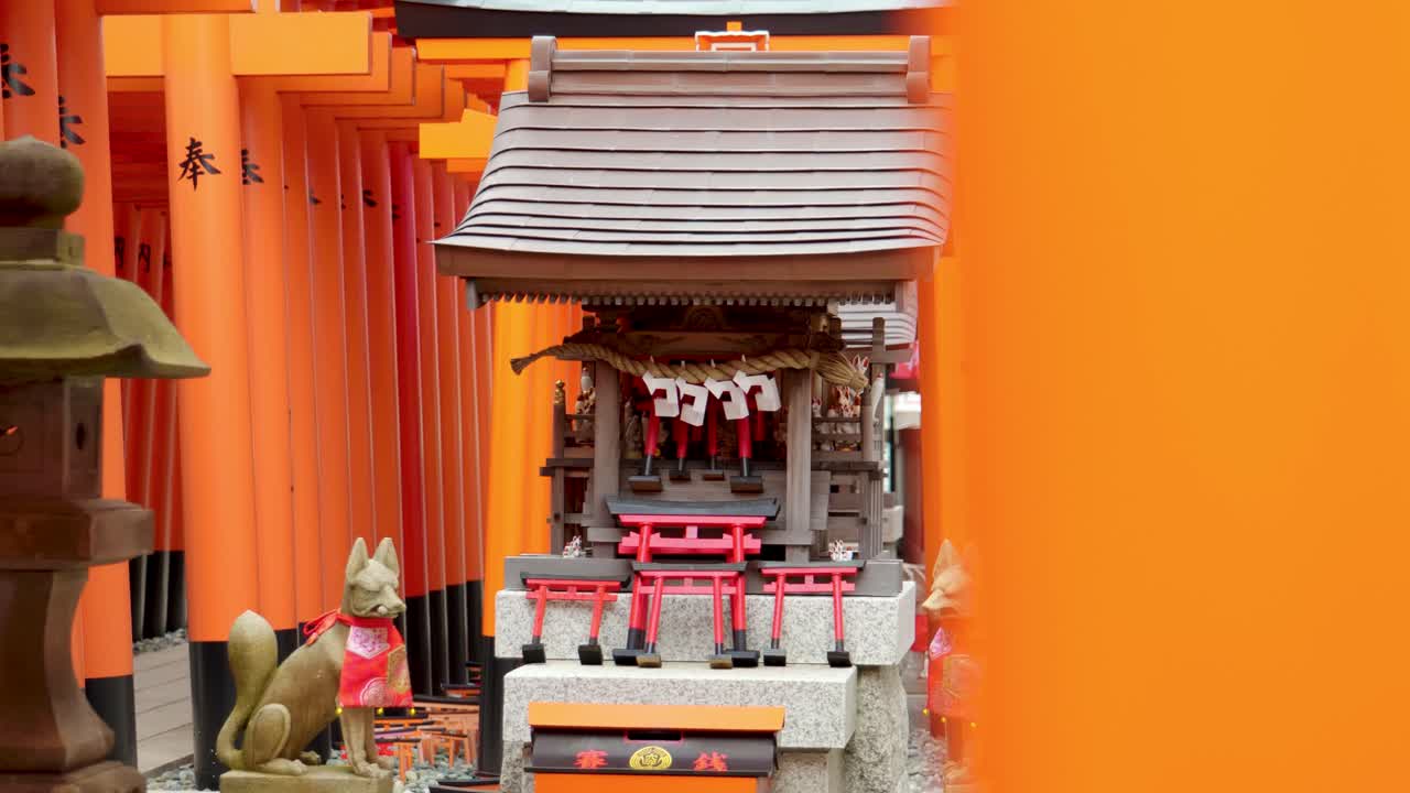Footage of Anamori Inari Shrine, a Traditional Japanese Temple, in Tokyo, Japan