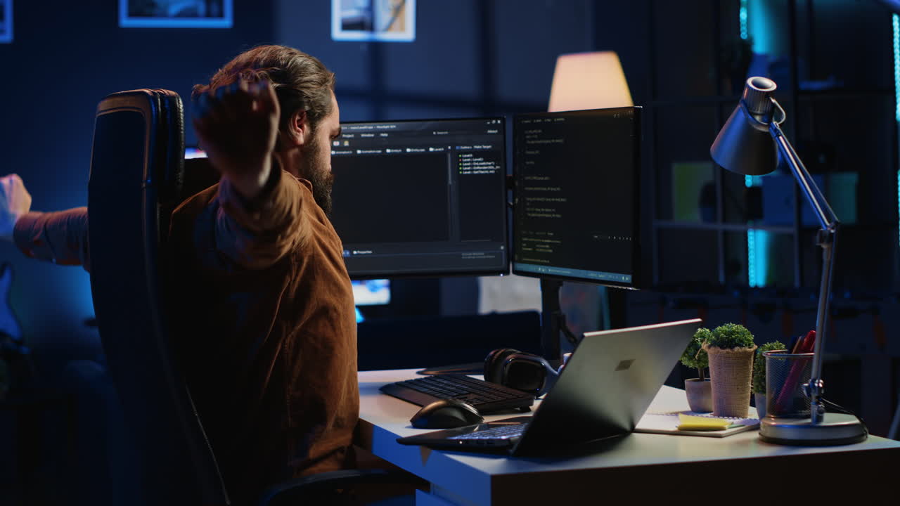 Drowsy IT admin drained by project overdue deadline, pausing tasks