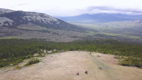 mountain hiking trail with valley view