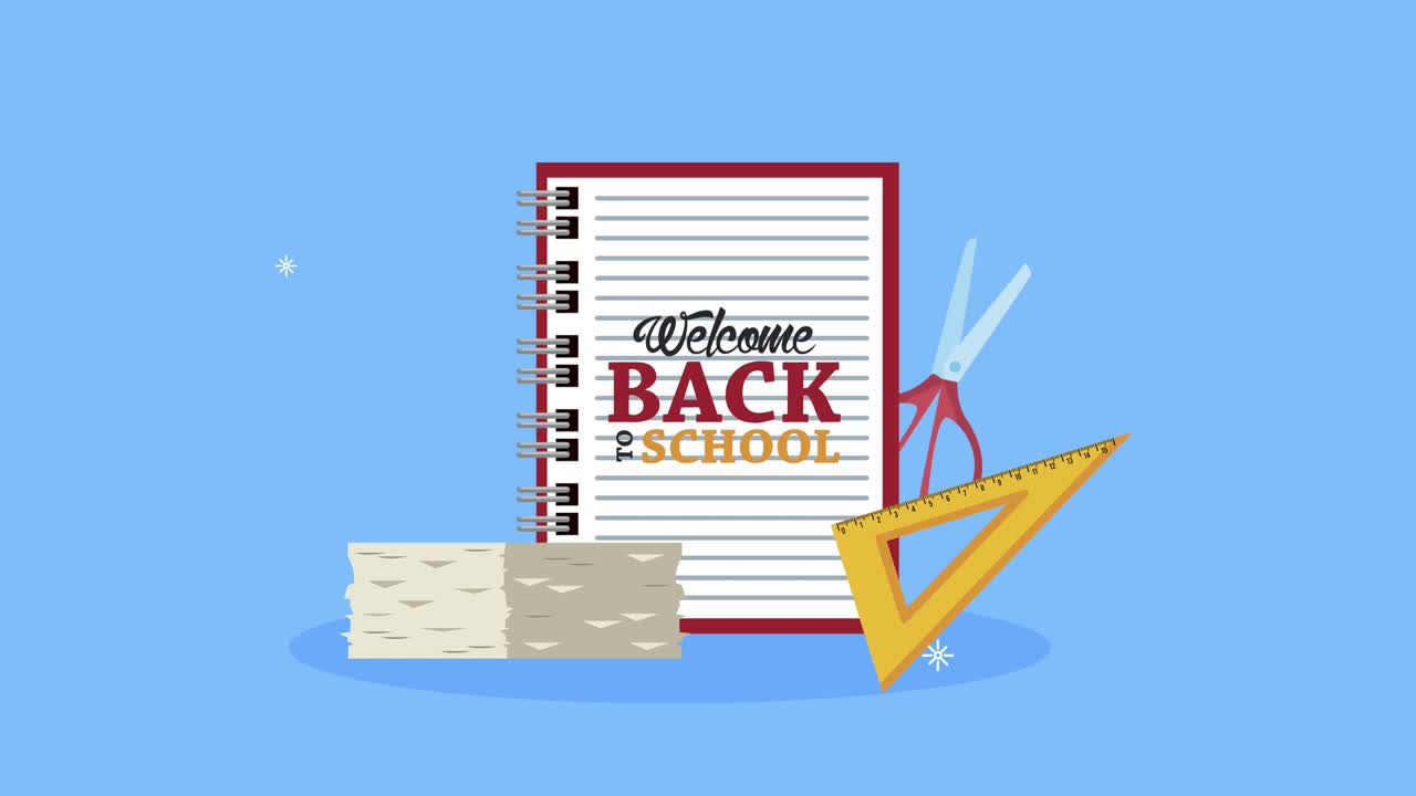 back to school lettering in notebook