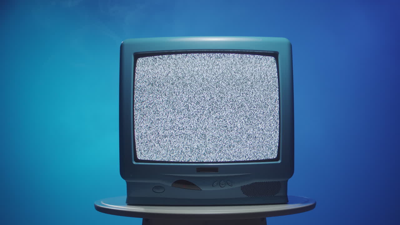 정적 소음과 함께 빈티지 텔레비전