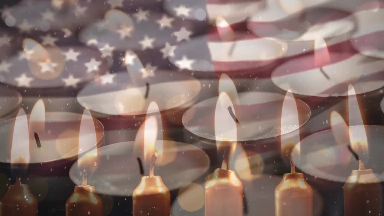 animación de la bandera de ee.uu. sobre las velas