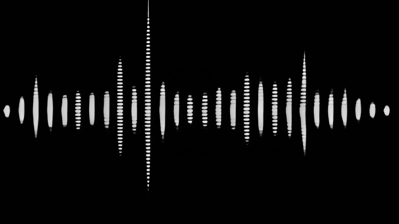 Sound wave pattern animated overlay, transparent 4K video, alpha channel, ProRes 4444