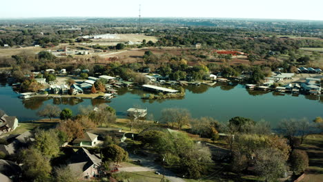 drone shot of granbury in hood county, tx