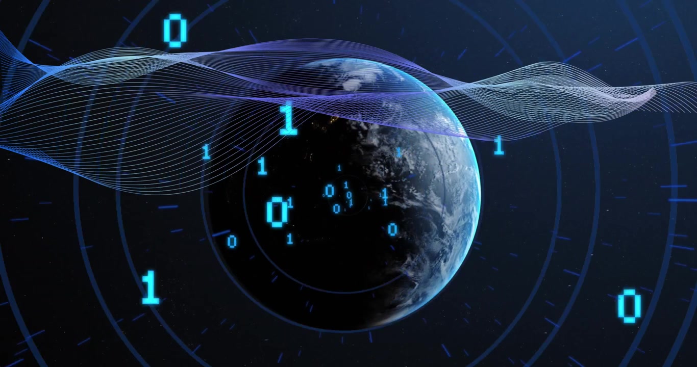 Animation of data processing over globe
