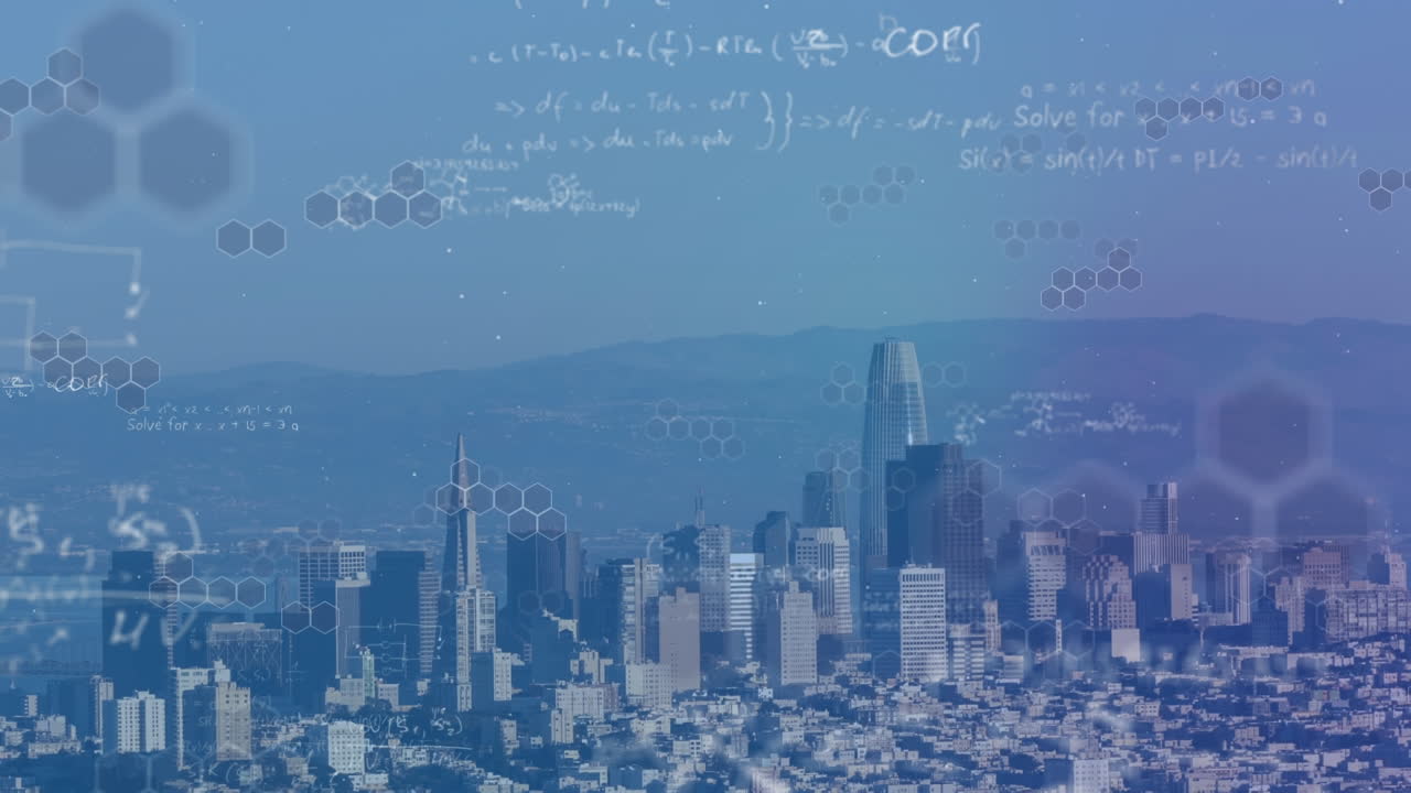 도시 풍경에 대한 데이터 처리 및 과학 데이터의 애니메이션