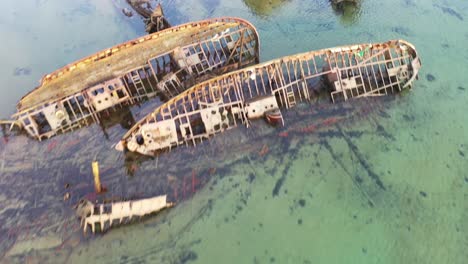 sunken ships in clear water