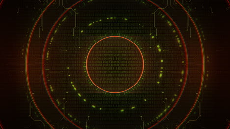 fondo cyberpunk con círculos de computadora en espiral