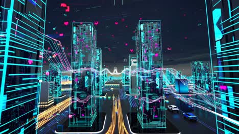 futuristic smart city visualization