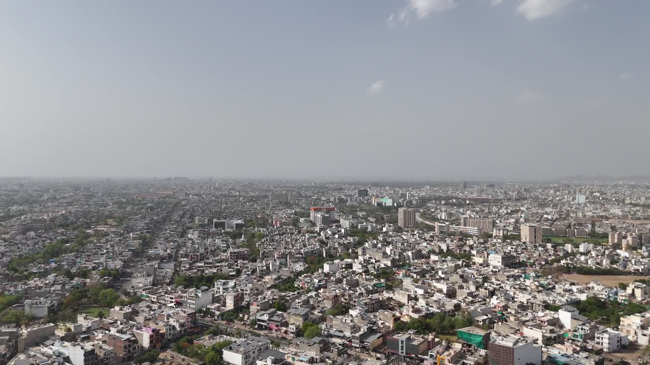 Jaipur's infrastructure captured from a drone in broad daylight