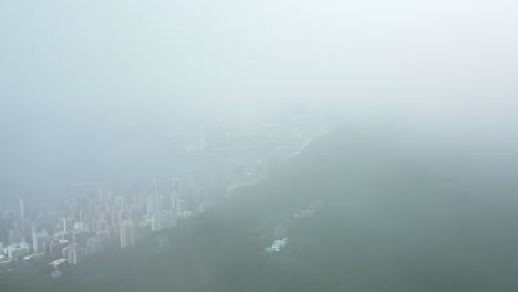 static view of revealing the hong kong cityscape from the cloud