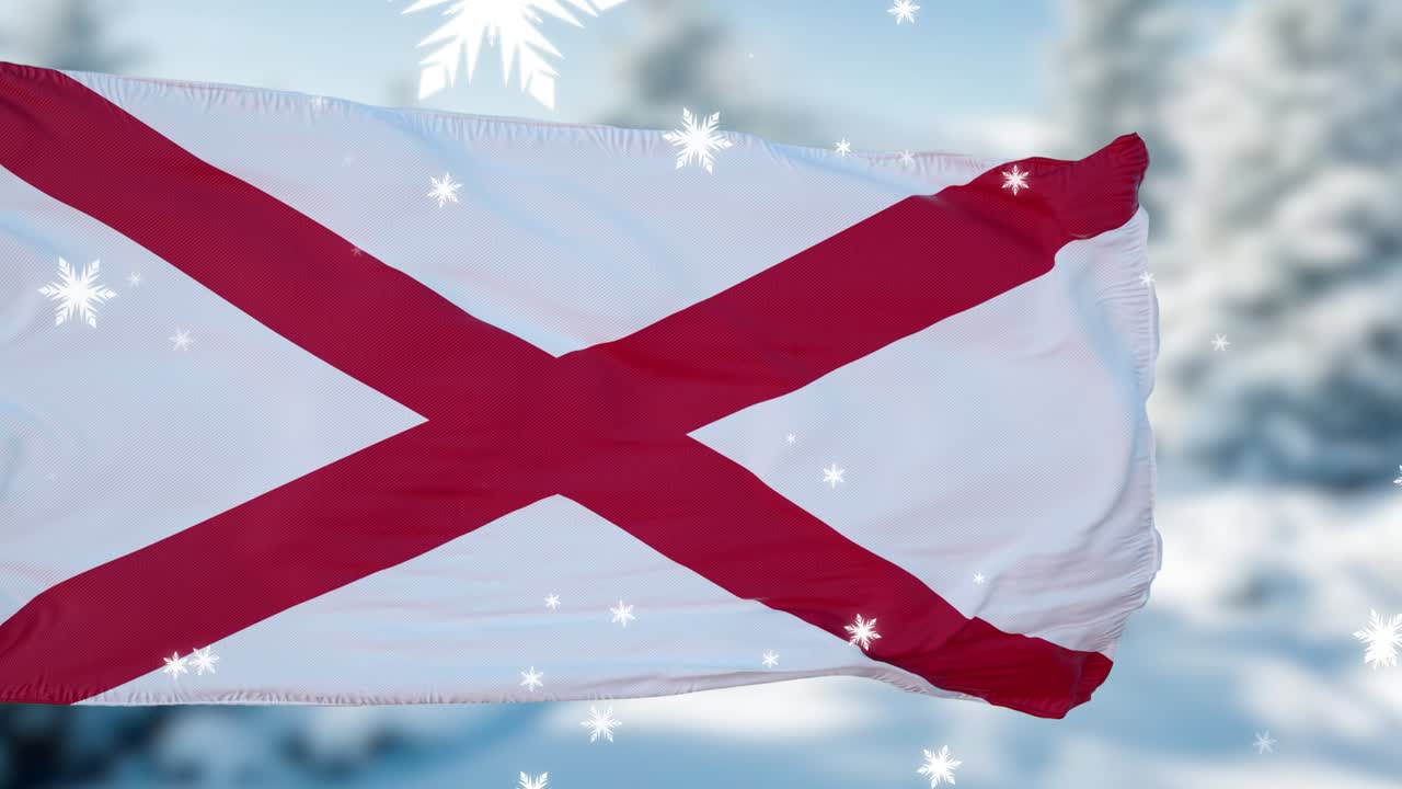 앨라배마 겨울 스노우플레이크 발 배경 미국