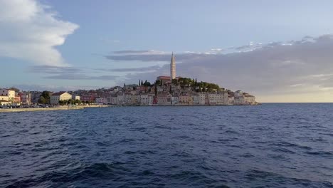 AERIAL:-Rovinj-church-in-Croatia