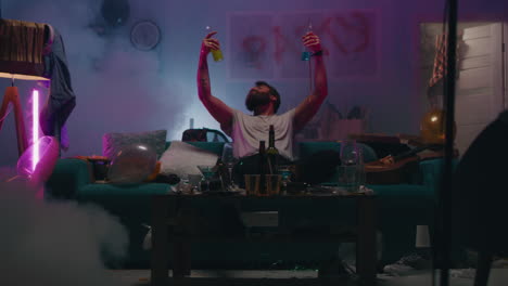 party aftermath in a messy room