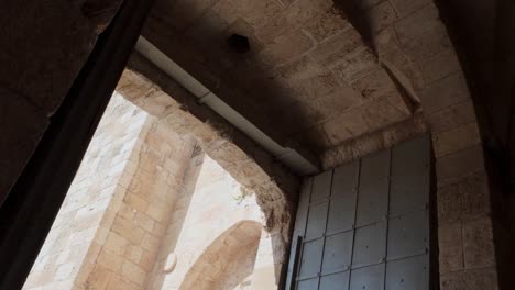 detail of medieval architecture in jaffa gate, jerusalem