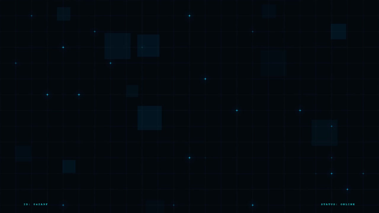 Digital Abstract Background with Floating Squares and Grid Lines