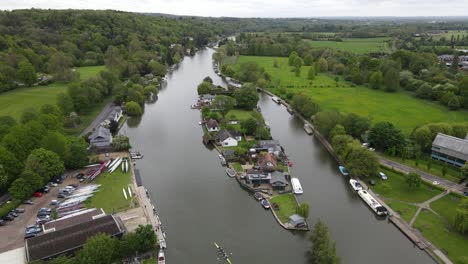 Rod-Eyot-island-on-River-Thames-UK-at-Henley-aerial-footage-in-summer