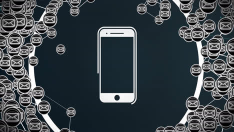 animación de los iconos de los sobres en el teléfono inteligente