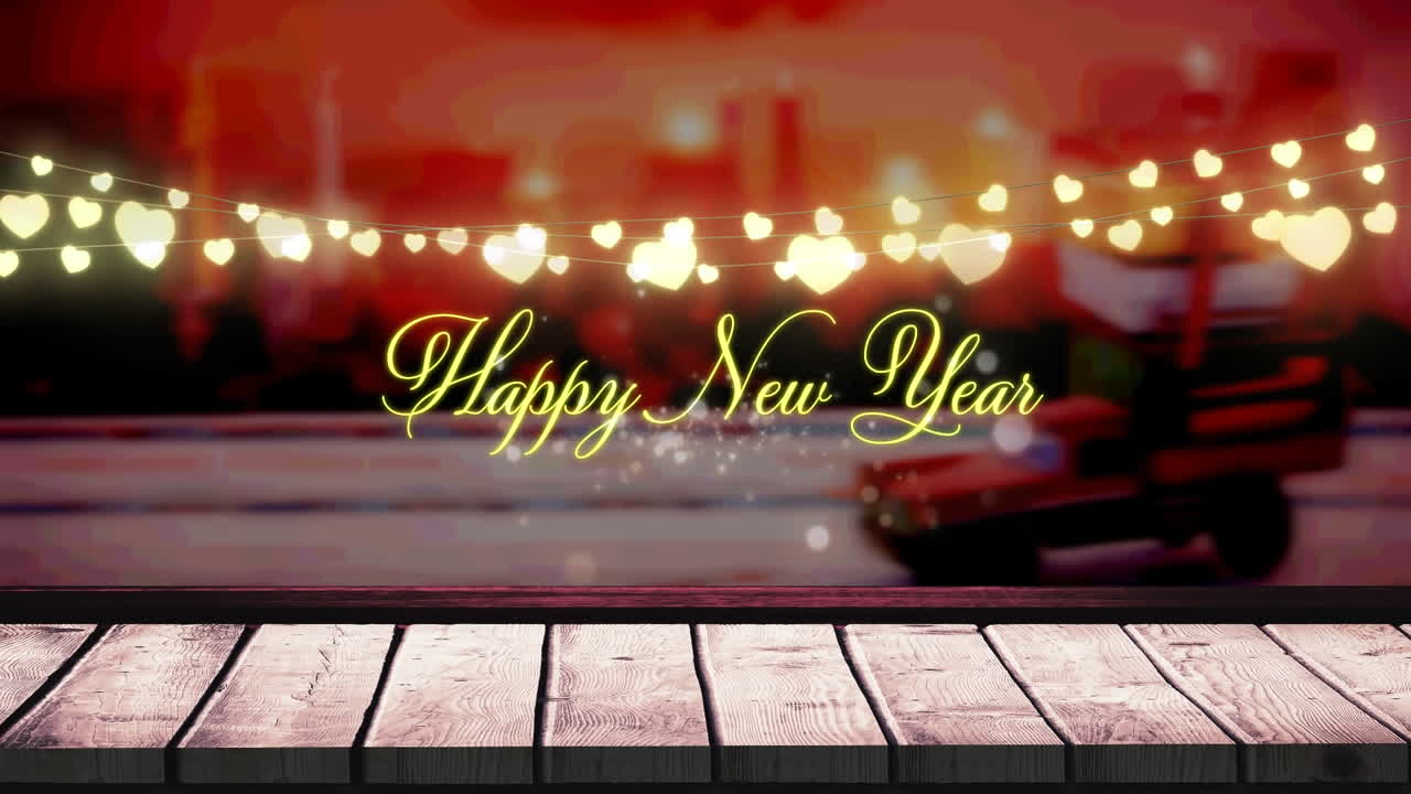 요정 불빛과 행복한 휴일 텍스트의 애니메이션 나무 보드