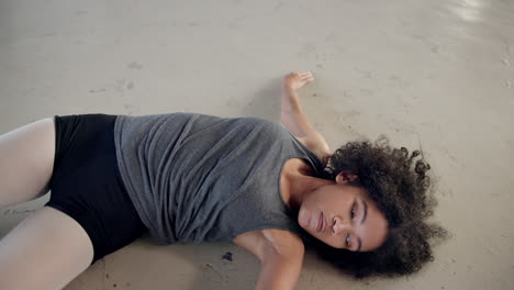 dance, energy and a woman on a studio floor