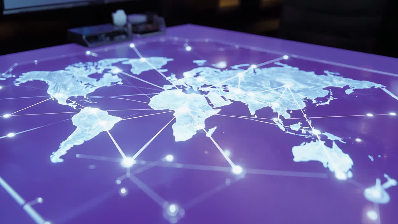 Global Network and World Map