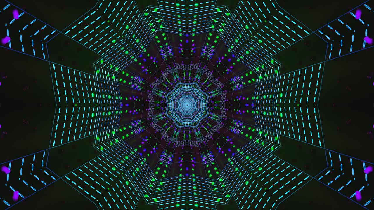 Vibrant tunnel visuals create a mesmerizing effect as the patterns move in a seamless loop. The dynamic display features colorful designs that captivate and engage viewers constantly