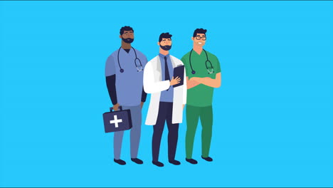 doctors staff team characters animation