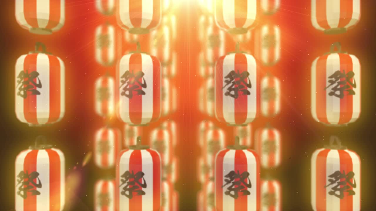 일본 중국 빛 랜턴 페스티벌 루프 애니메이션