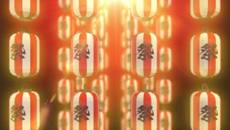 animación de bucle de festival de linterna de luz brillante japonesa