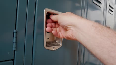 blue lockers for storage of personal items