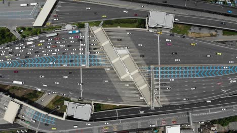 expressway top view, road traffic an important infrastructure