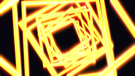 el brillo brillante de la luz de neón cuadrados láser en color negro. colorido fondo geométrico fluorescente abstracto. loopable render 3d futurista. animación de moda moderna para el diseño de transmisión, espectáculo, club.