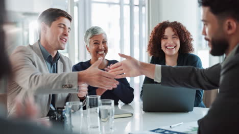 successful business meeting with handshake and collaboration