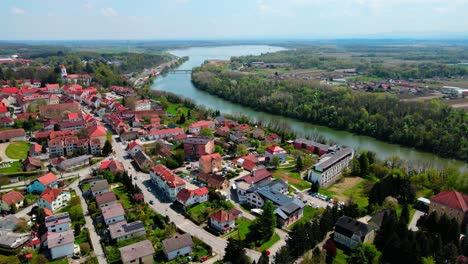 aerial 4k drone footage of the city ormo?