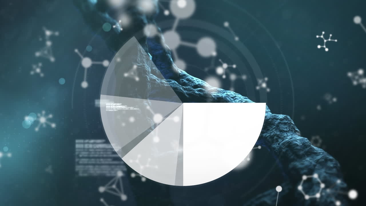 dna 가닥 회전 및 의료 데이터 처리의 애니메이션