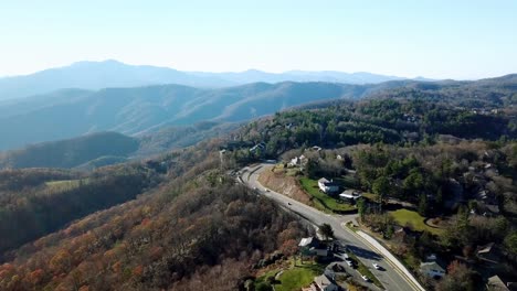 Aerial-Blowing-Rock-NC,-Blowing-Rock-North-Carolina-with-Grandfather-Mountain-in-Background,-Grandfather-Mountain-NC,-Grandfather-Mountain-North-Carolina